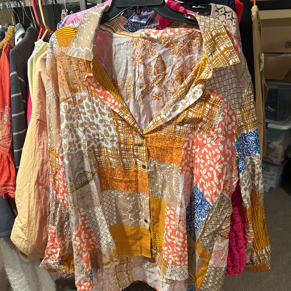 POL - medium Colorful Patchwork Women's Top
